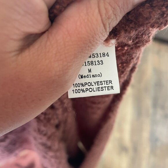 Talulah Rust Textured Open Front Cardigan Sweater Medium Cozy Knit Pockets - Picture 9 of 9